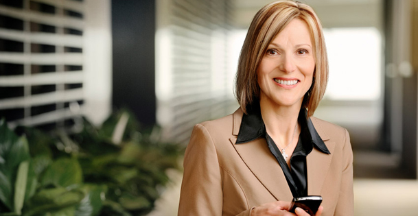 businesswoman working on a mobile device